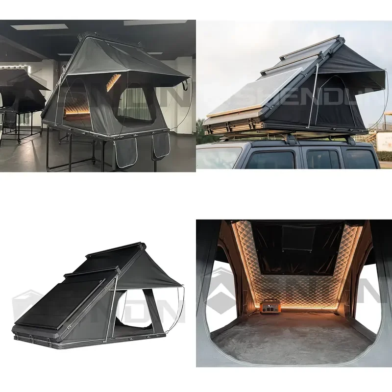 SNDN Roof Top Tent Hard Shell Outdoor Camping 1-2 Person Offroad Suv Car Rooftop Tent with Pickup Truck