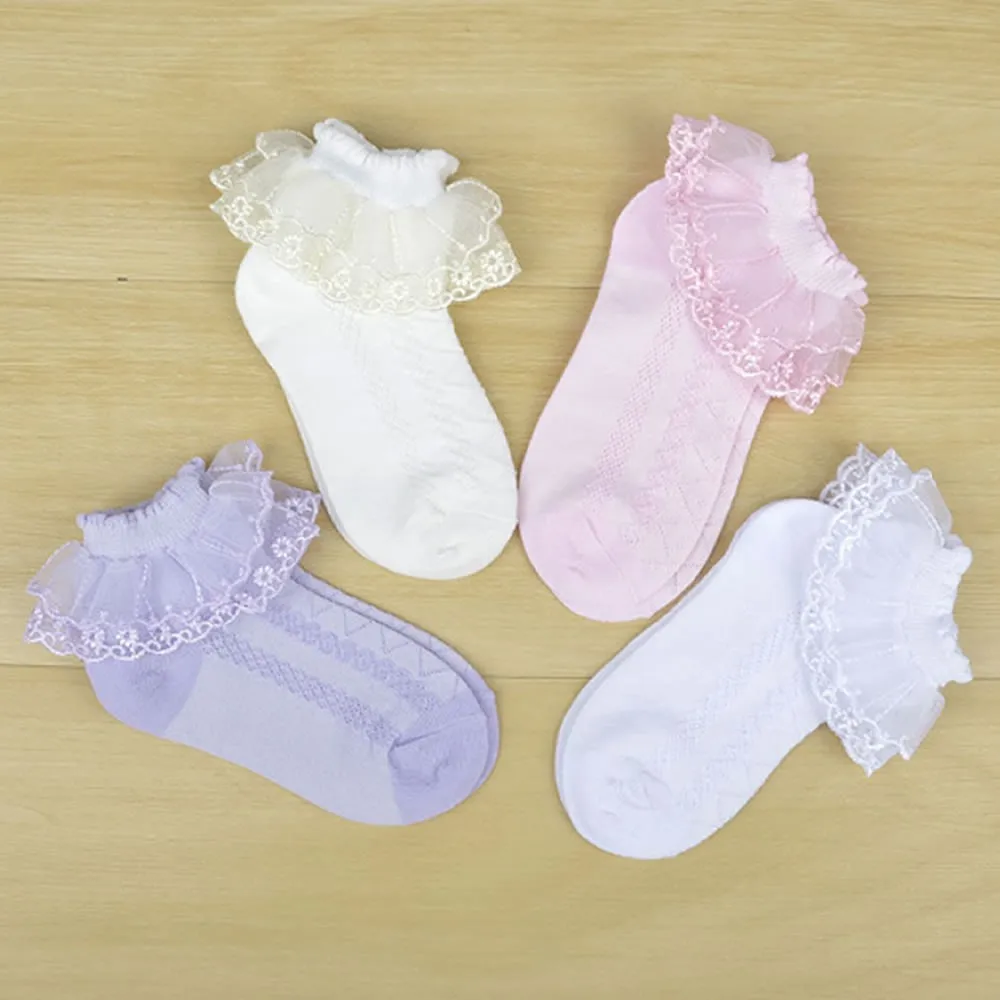 Chaussettes d'été en dentelle pour bébé fille, Section mince, bonneterie pour bébé, chaussettes de princesse en maille, collection printemps et automne