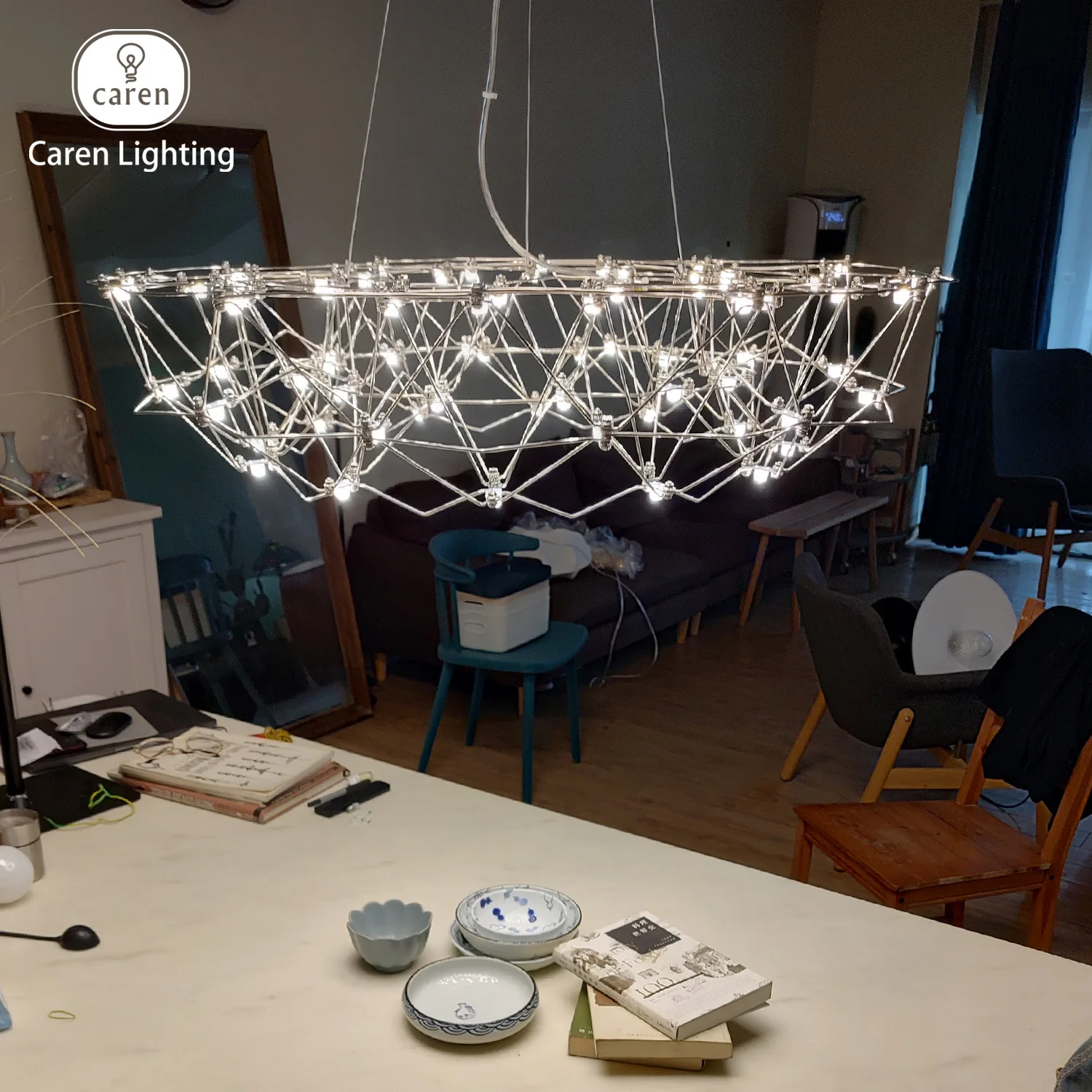 Caren Lighting lustre LED moderno mooi Raimond Meticulosamente feito à mão estrutura projetada com precisão LEDs embutidos