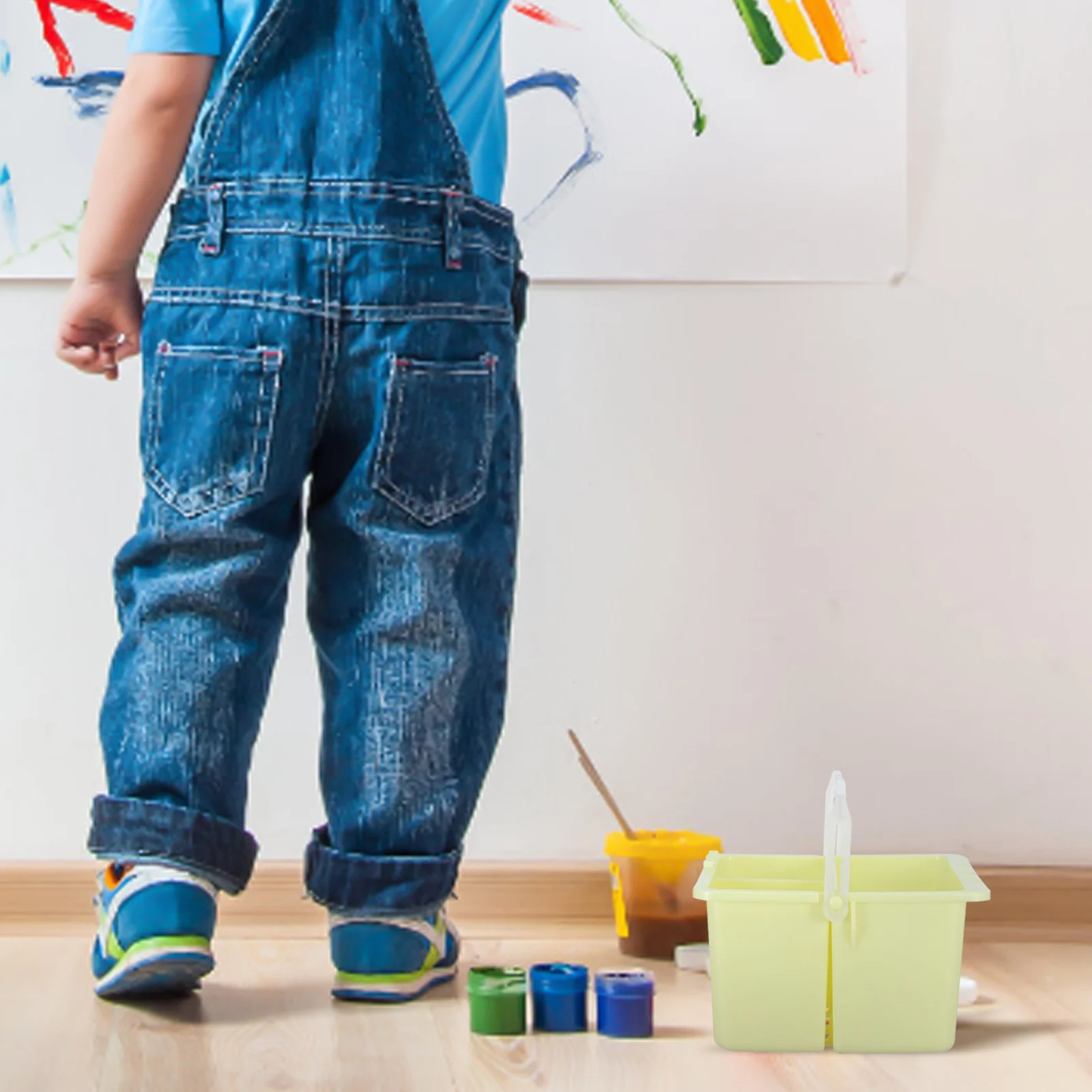 

2Pcs Artist Brush Basins Art Supplies Paint Brush Tubs Durable Plastic Painting Buckets for Home Classroom Outdoor Sketching