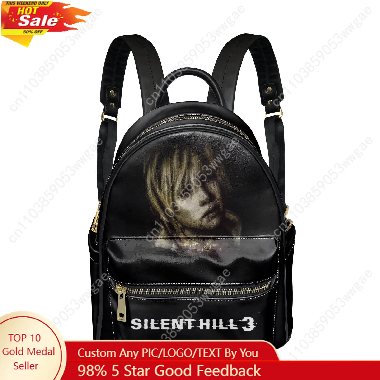 Silent Hill 3 Backpack Womens Mens Knapsack Custom Text Image Double Shoulder Bag Business Travel Bookbag Rucksack Gift Daypack