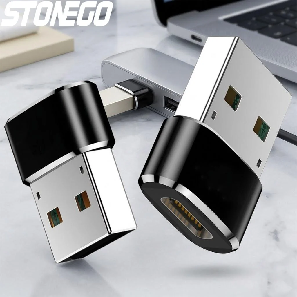 USB C Female to USB A Male Adapter Type C to A Charger Cable for USB Drives Smartphone Tablet Laptop Compatible Devices