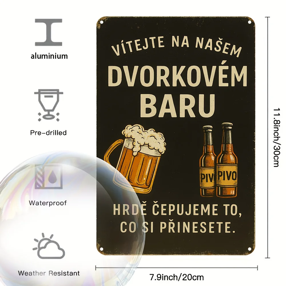 Vintage Iron Czech Sign 