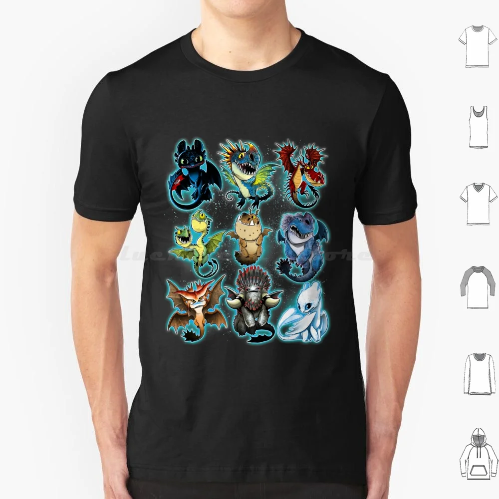 Camiseta de algodón con dibujos animados para niños, Camisa de algodón con diseño divertido de película Fury, Animal, fantasía, gato, dragón, libro ligero, cómics, 6Xl