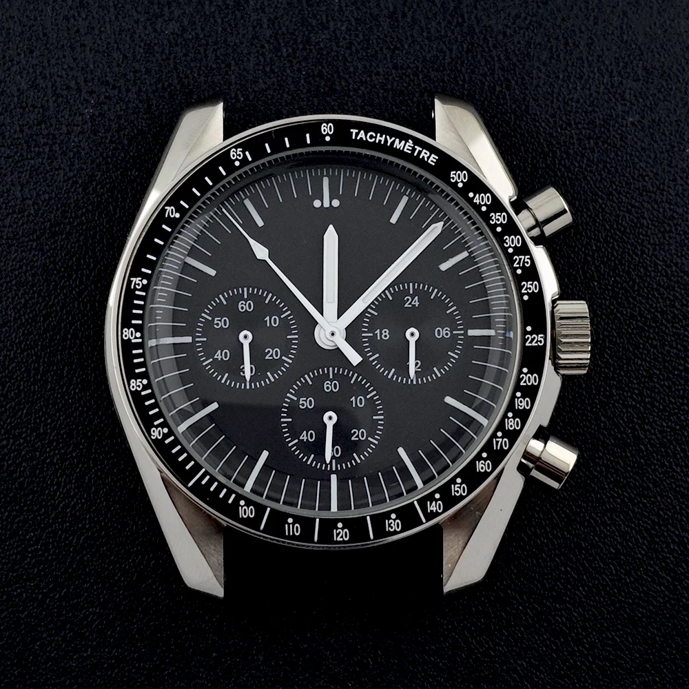 Cassa VK63 Cassa in acciaio inossidabile da 40 mm Cassa in vetro Aleck orologio da uomo quadrante con logo personalizzato Accessori per orologi con movimento VK63