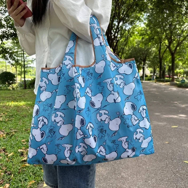 سنوبي صديقة للبيئة حقيبة الكرتون سوبر ماركت حقيبة بقالة نوعية جيدة أكياس التسوق للماء للطي المحمولة جيب الكتف