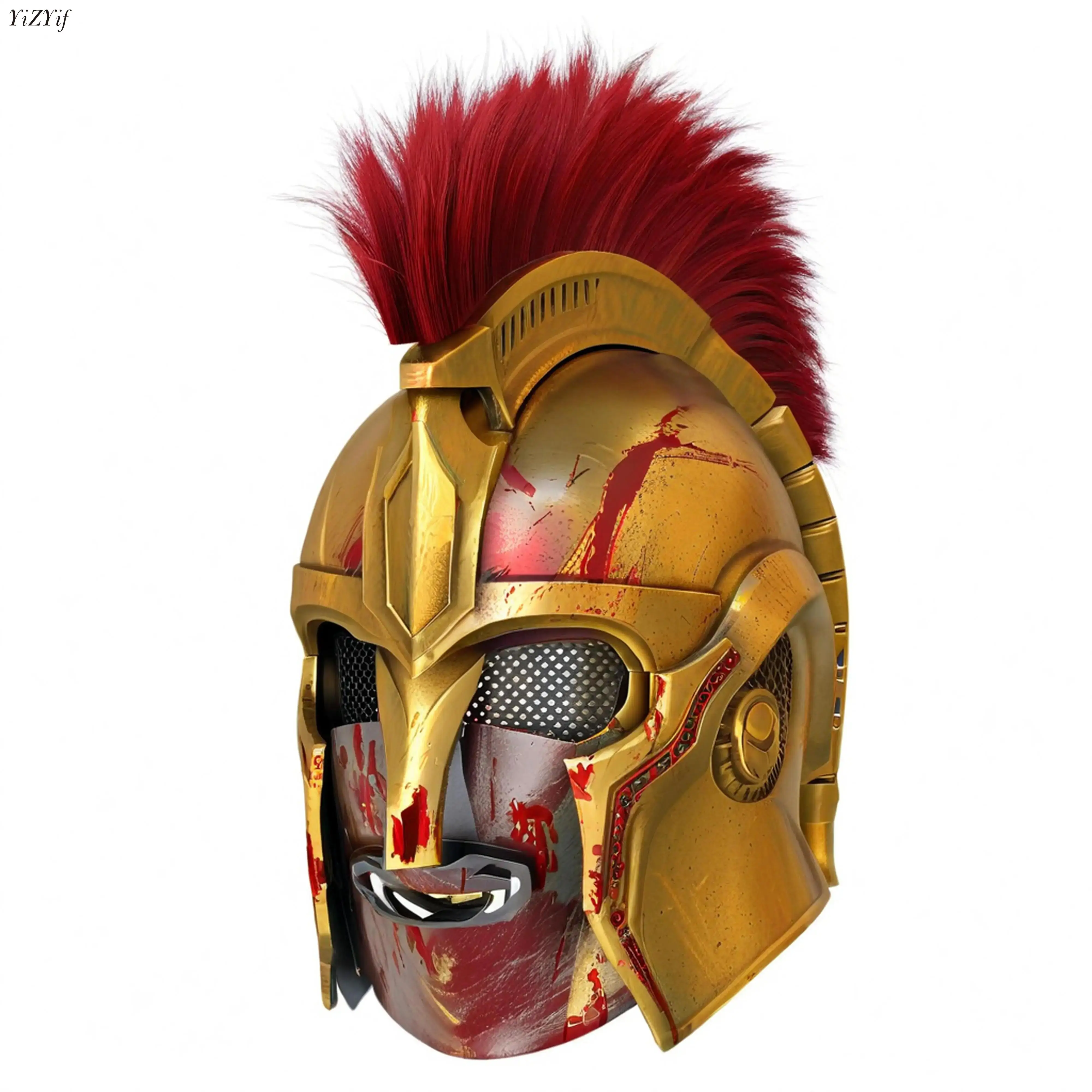 

Spartan Hero Latex Helmet Medieval King Leonidas Greek Warrior Helmets for Halloween Cosplay Generals Soldier Costume Party Prop