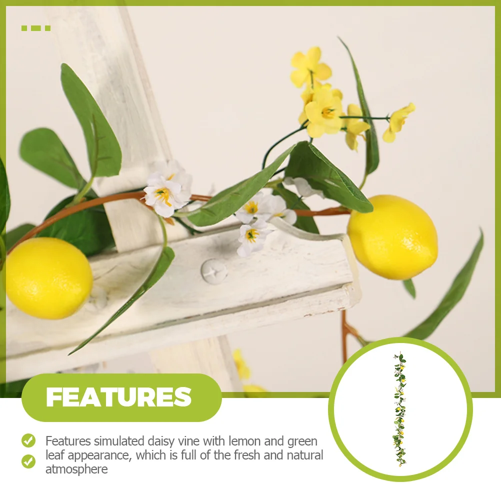 

Artificial Daisy Vine Rattan Lemon Green Leaf Simulated Hanging Fake Daisy Garland for Wedding Home Banquet Decoration