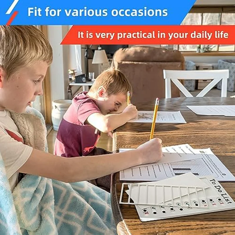 AUAU-Chore Chart Check List Task Board With Slider Daily To Do List Board Reminder Board Detachable Reusable Chores Chart