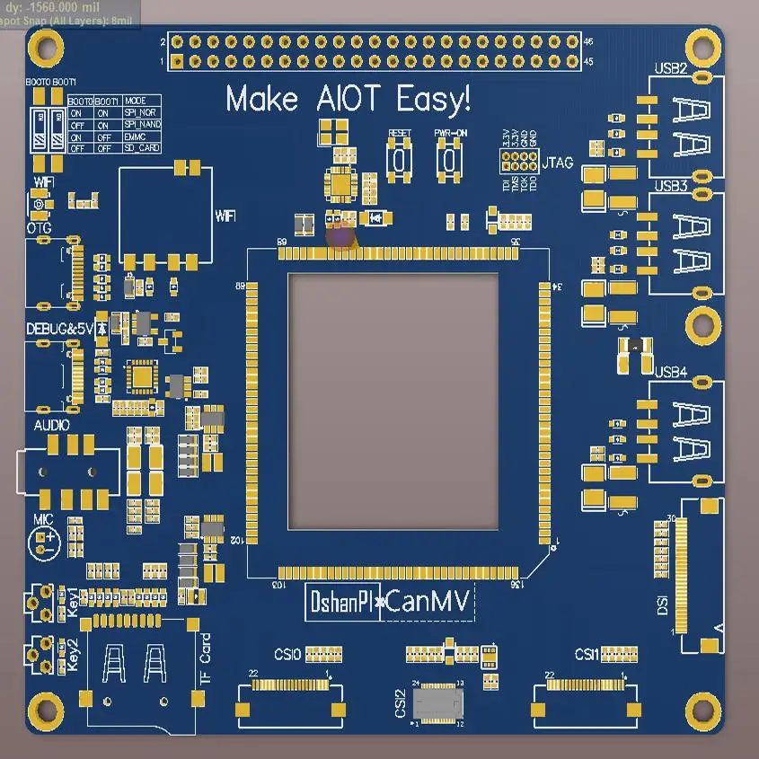 Imagem -04 - Jia Nan K230 Canmv 6t Potência de Computação Dual Core C908 Rvv Placa de Desenvolvimento ai Nacional Três Câmeras