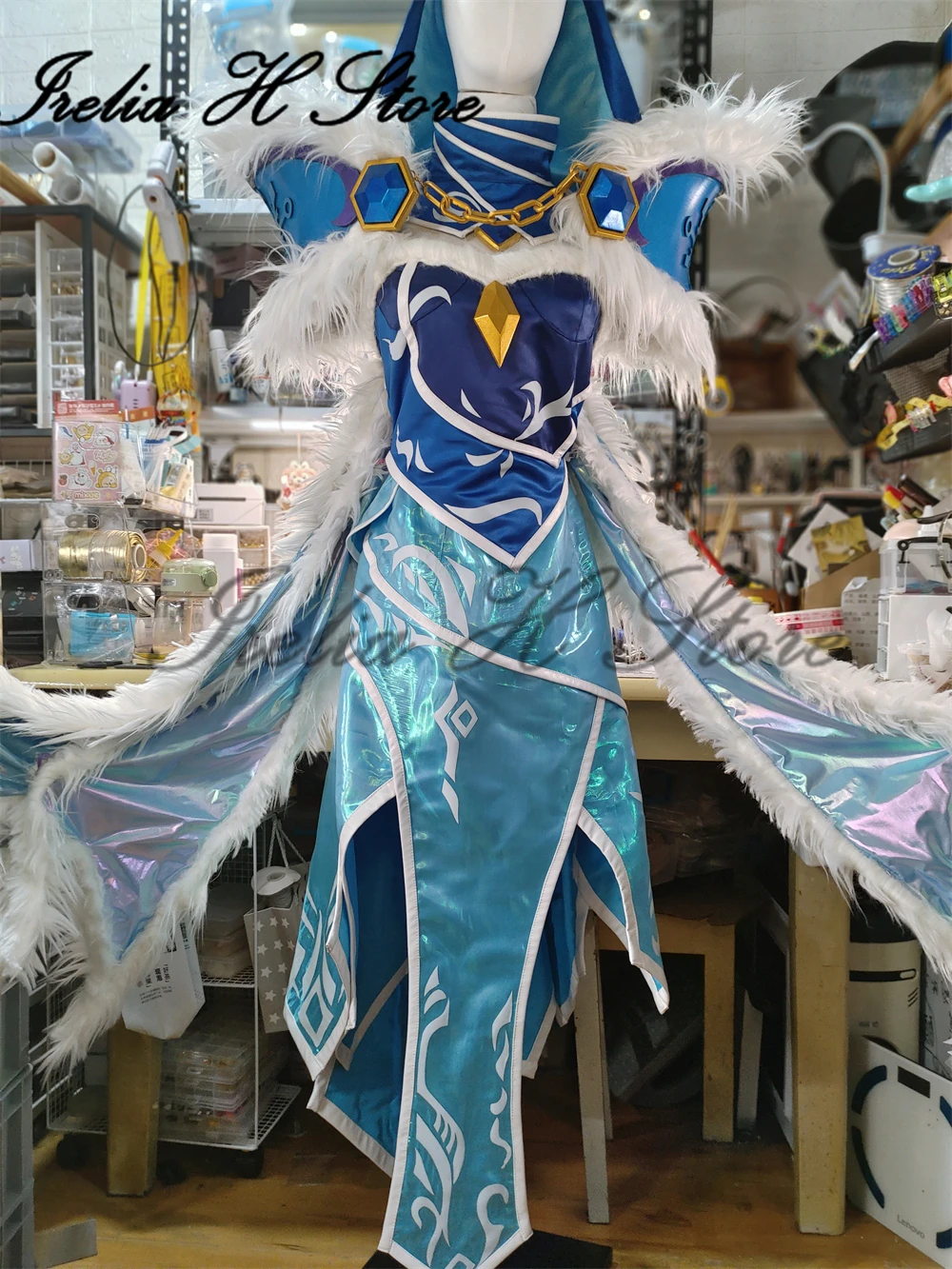 

Irelia H Store Crystal Maiden Rylai from DOTA2 Rylai Cosplay Costume for women with props Halloween Game dress Custom size