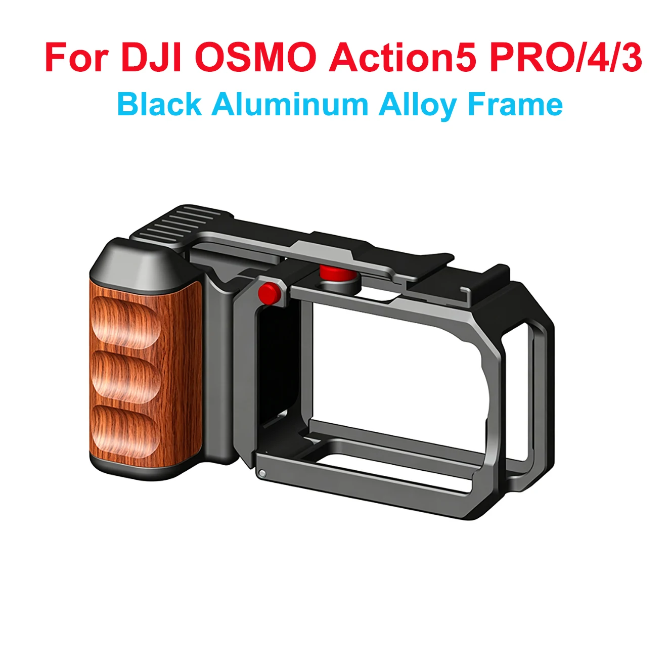 BGNing für DJI OSMO Action6 Kamerakäfig mit Holzgriff, Metallrahmen-Schutzkäfig für OSMO Action 5Pro 4 3 – Detail 3