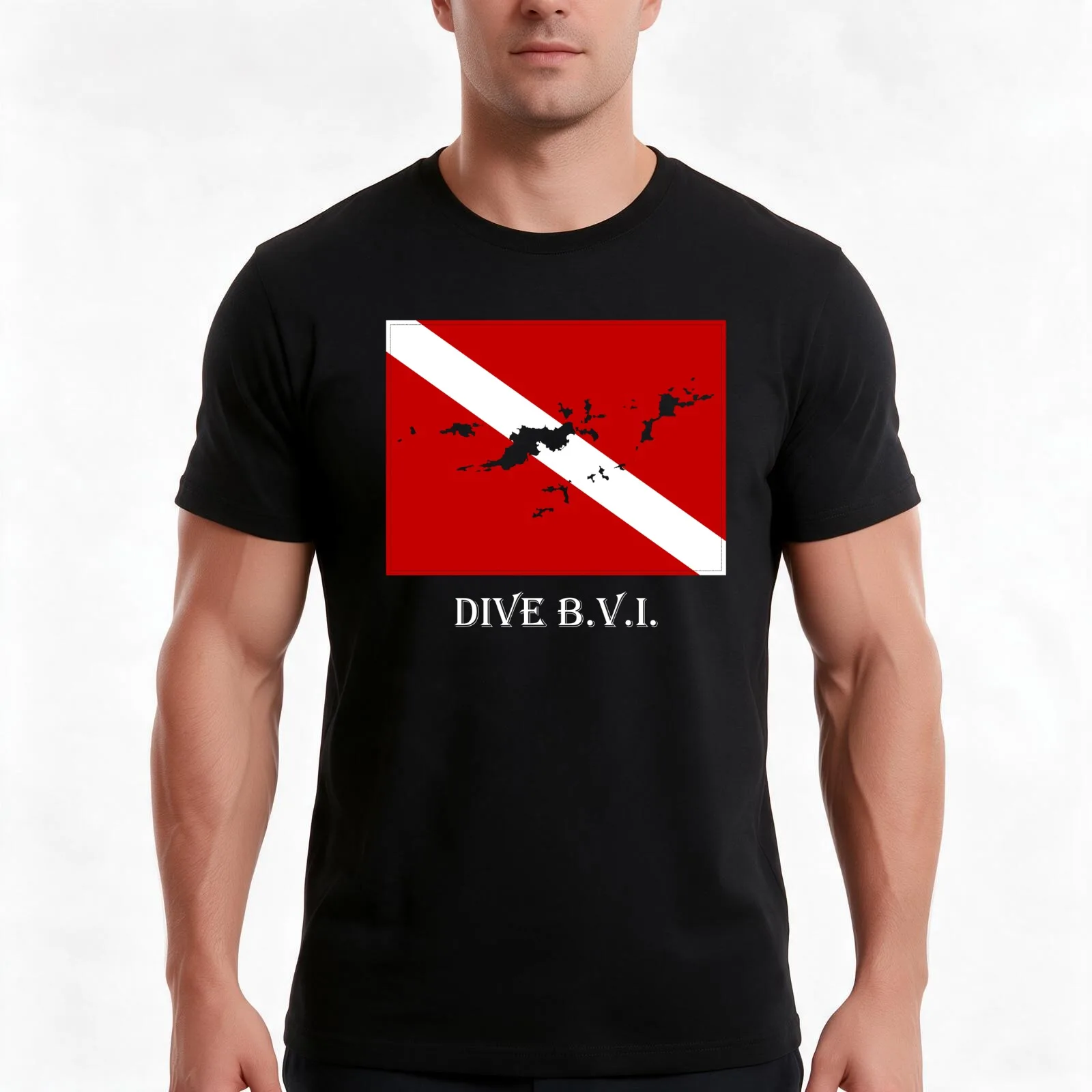 Dive British Virgin Islands T-Shirt Summer Casual Cotton Tee Oversized Streetwear Tops Vintage Graphic Print 100% Cotton