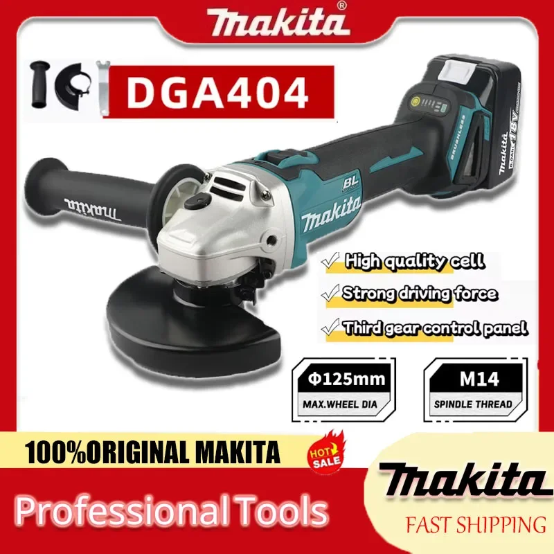 

Makita Angle Machine High Power Grinder Rechargeable Cutting DGA404 100mm Brushless Lithium Electric Polishing Machine