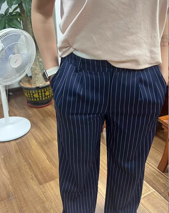 Pantalones de pierna recta de cintura alta para mujer primavera otoño nuevo estilo Casual coreano transfronterizo Simple drape pantalones de viaje