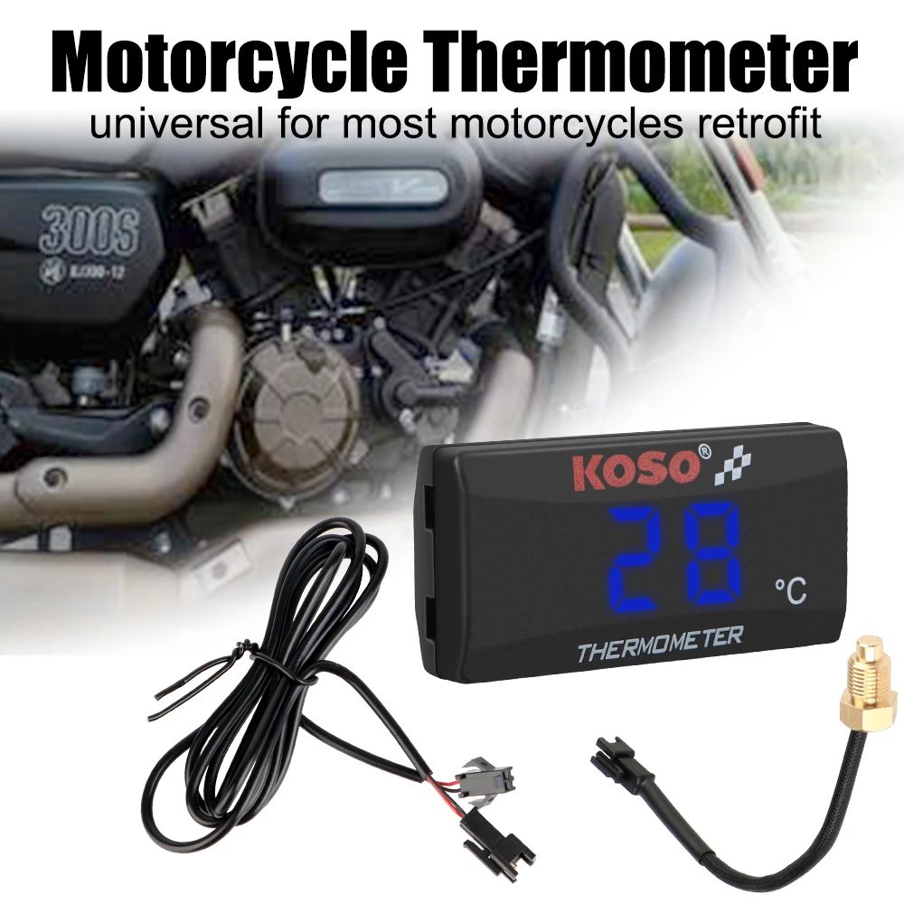 0~120°C Monitor Red Blue Indicator Warning With Sensors Temperature Meter Water Tank Retrofit 12V Motorcycle Thermometer