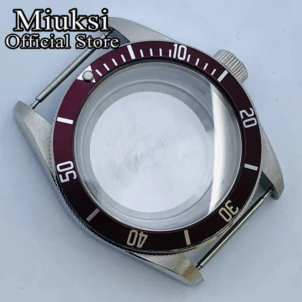 Miuksi 41mm silver sterile case sapphire glass fit NH35 NH36 ETA 2836 Miyota 8205 8215 821A Mingzhu DG2813 3804 movement