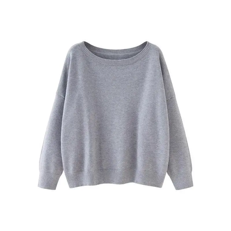 

A8585 Мужской и женский вязаный круглый свитер Ne на плоской подошве, повседневный удобный дышащий внутренний свитер, недеформируемый вязаный топ