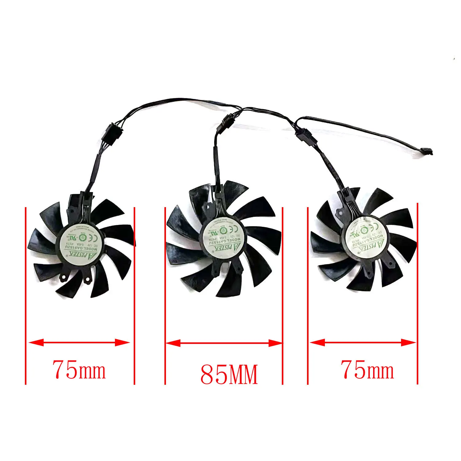 Brand new 85MM 75MM 4PIN FY09015L12LPA GA91S2U suitable for GALAXY GEFORCE GTX 970 GTX 980 TI HOF graphics card replacement fan