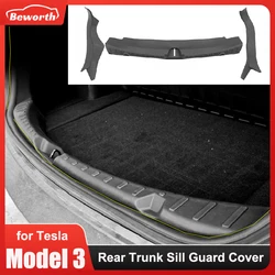 Trunk Protector Sill Guard For Tesla Model 3 2019-2023 Anti-Scratch Mat Rear Cargo Threshold Bumper TPE Pad Door ABS Side Cover