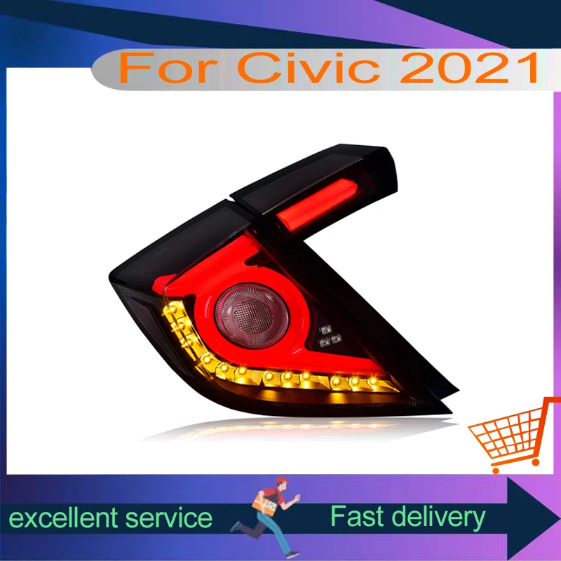 

Taillights For Honda Civic G10 2016-2020 New Tail Lamps Assembly Modified With LED Reversing Turn Signal Rear Lights Automobile