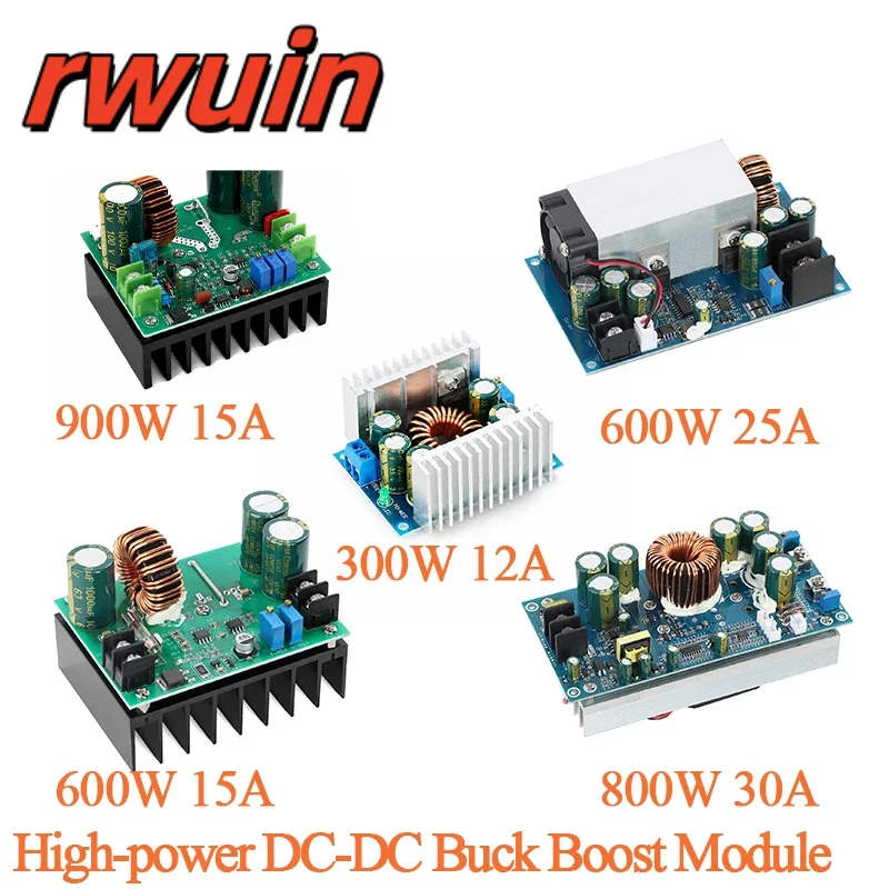 High-power DC-DC Buck Boost Module 300W 12A 600W 15A 25A 800W 30A 900W 15A Power Supply Module