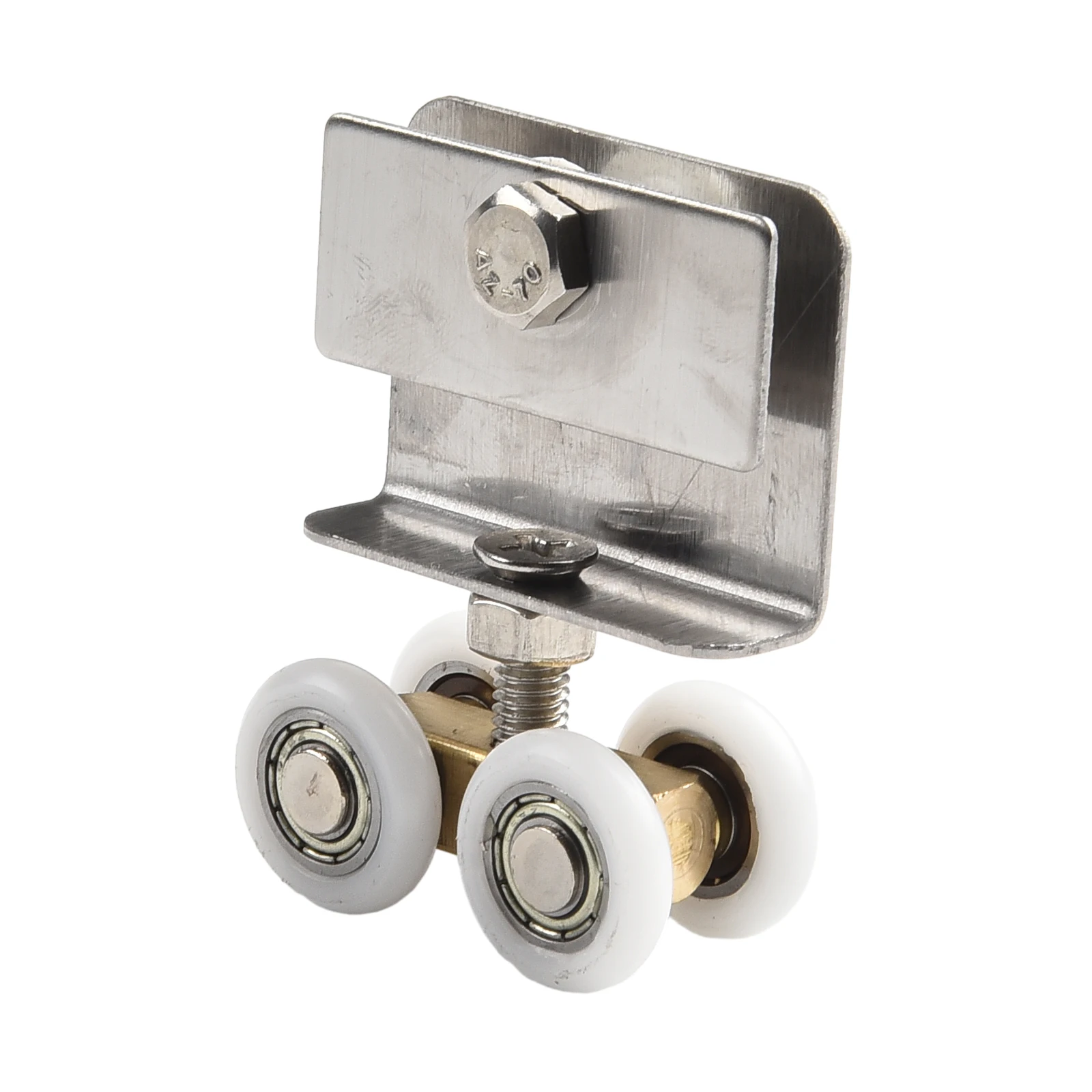 For Bathroom Sliding Door Copper Hanging Pulley Roller with Four Nylon Wheels for Shower Room Glass Door Systems