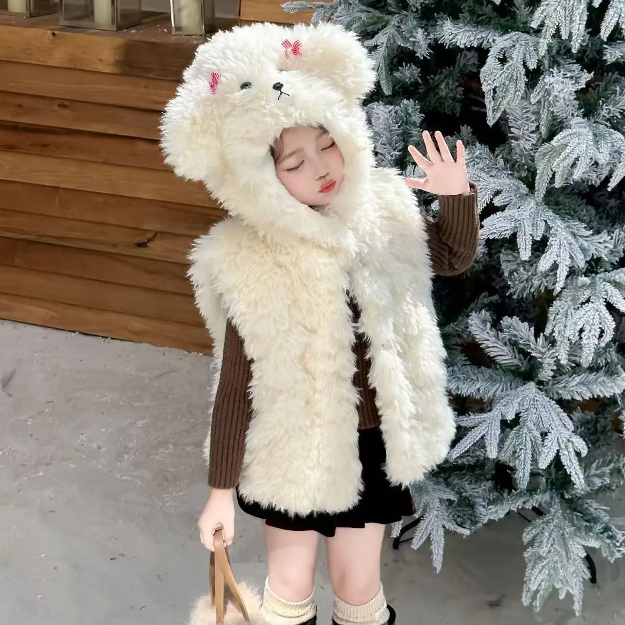 

2026 New Children's Autumn And Winter Adorable Vest Girls' Warm Waistcoat Boys' Vest Jacket Baby Bear Ear Waistcoat 90-150cm