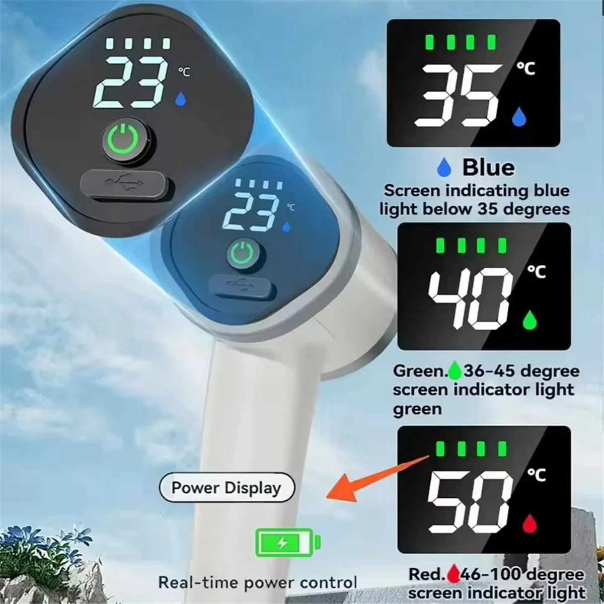 

ABJQ Portable Camping Shower Outdoor Rechargeable Electric Shower for Hiking Travel Car Washing Home Children Pet Dog Bathing