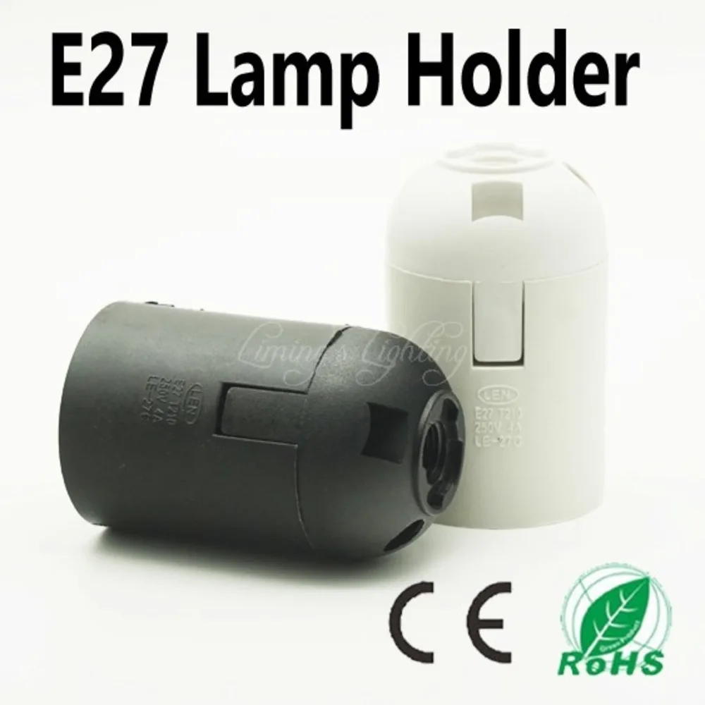 4pcs/lot 4A 250v CE E27 lamp base for led bulb energysaving light Plastic Socket Drop E27 Lamp Holder good quality