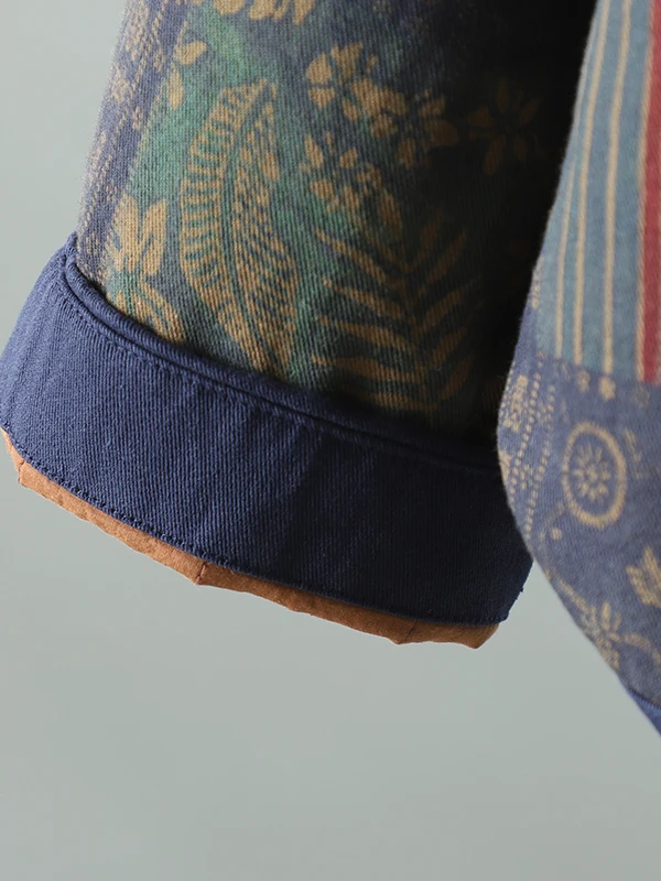 الرجعية كبيرة الحجم المرأة القطن Jaet ort فضفاض خمر Sle مطبوعة تصميم الشتاء ملابس خارجية التخسيس معطف ort #3