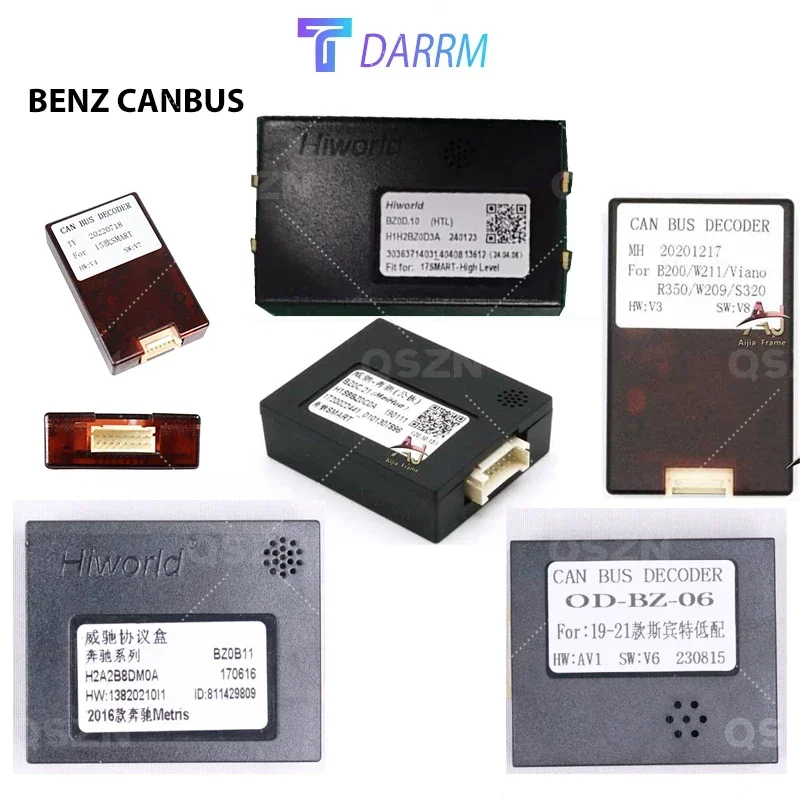 CAN Bus Adapter Decoder, Car Accessories, Mercedes Benz 08-11 C-Class/W211/B200 (LZ)/SMART/ 2012-2018 GLK, Car Radio Canbus Box