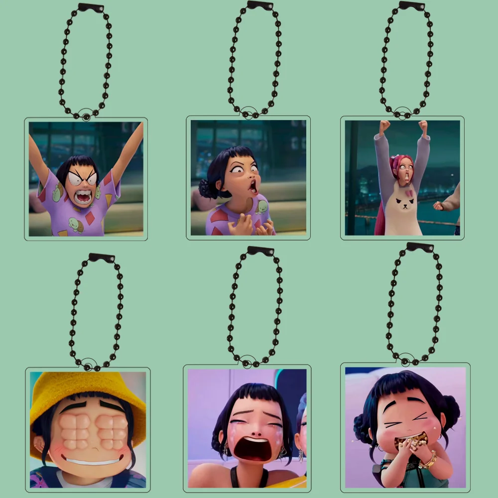 

Аниме Kpop Demon Hunters Saja Boys Zoe Mira Rumi Superstar акриловый брелок»), HUNTR/X детский самобрелок Huntr-X подвеска в виде сумки