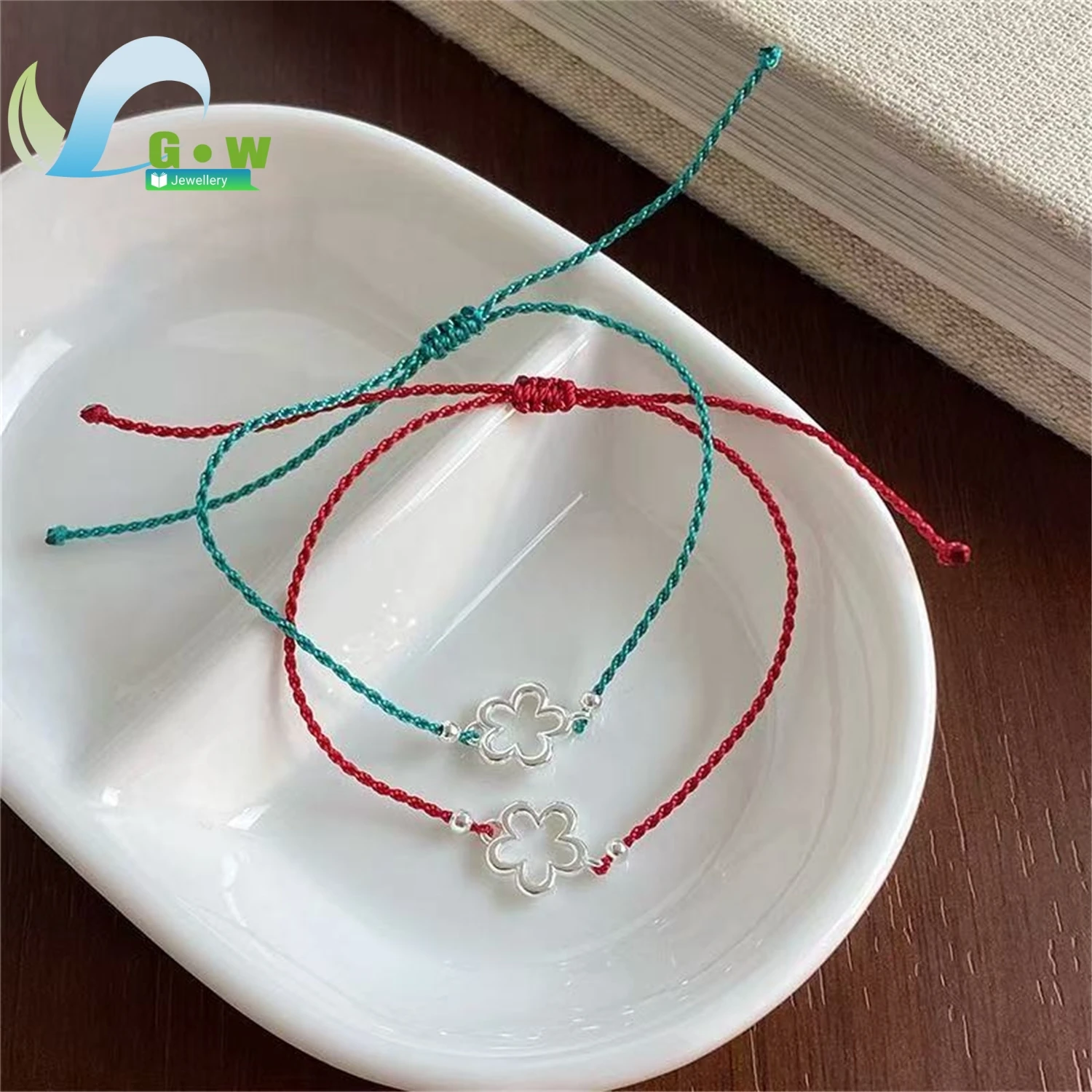 Colorful Flower Bracelet Women Handmade Woven Rope Wristband Elegant Jewelry Daily Wear Charm Gift For Her Girlfriend Wife