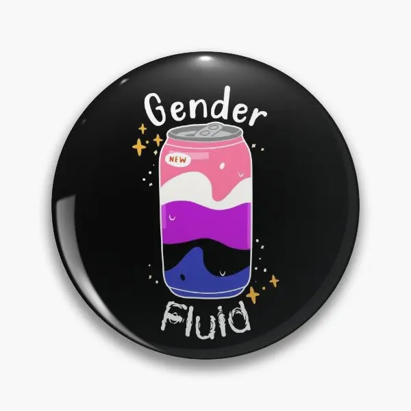 Genderfluid Drink  Soft Button Pin Brooch Hat Funny Jewelry Badge Gift Fashion Collar Lapel Pin Metal Cartoon Lover Cute Clothes