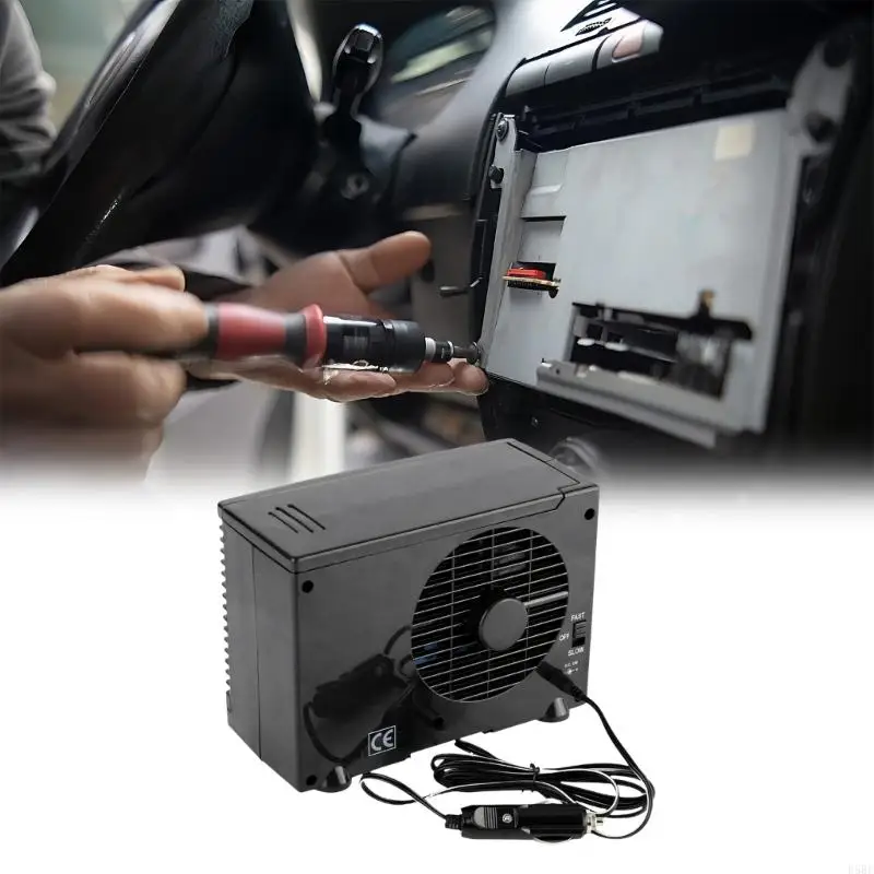 D5BE Dashboard Car Cooling Fan with Two Speed Settings, Water Based Cooling Support and Easy Car Power Use for Road Trips and