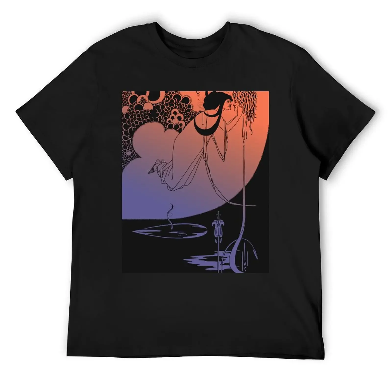 

Tinted Aubrey Beardsley The Climax 1893 Orange Blue T-Shirt oversized t shirt new edition boys animal print men clothings