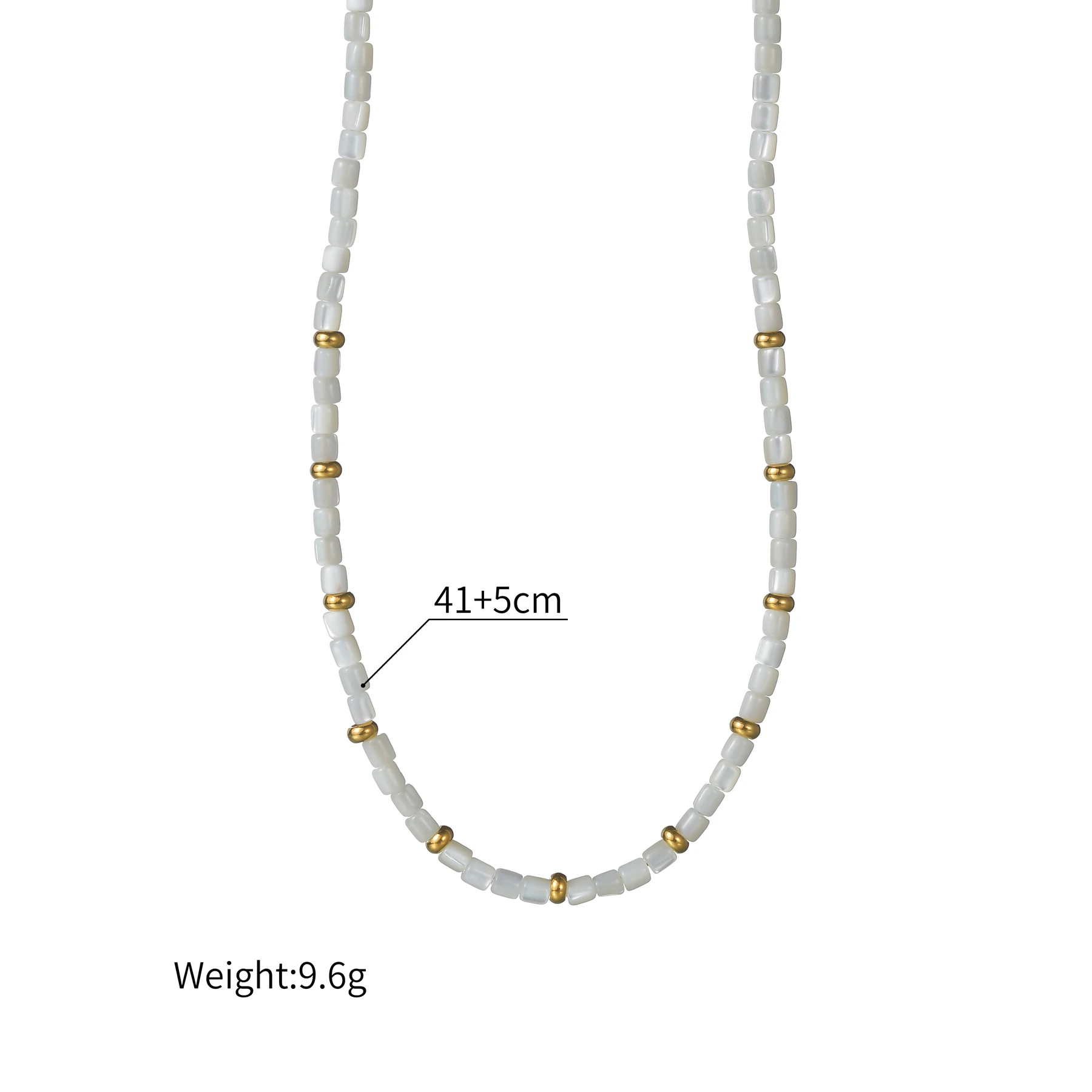 Kissmoon Minimalist Dainty White Shell Beads Chain Necklace for Women Stainless Steel Bead Clavicle Chain Stackable Jewelry Gift