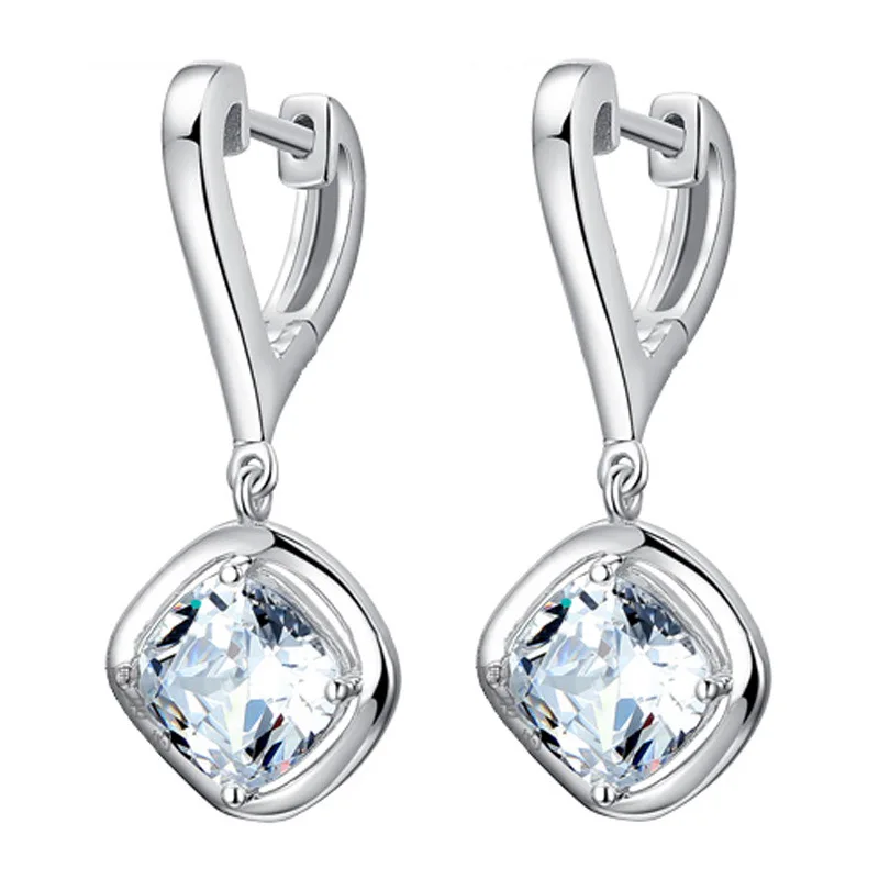 925 Sterling Silver Zirconia Crystal Earrings For Women Classic Geometric Twisted Line Earrings Party Versatile Jewelry ear cuff