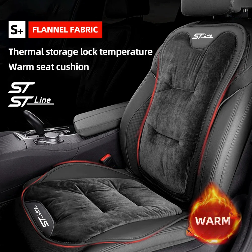 For Ford ST Line MK3 MK4 Kuga Fiesta Flannel Car Seat Cover Winter Warm Plush Car Front/Rear Seat Cushion Interior Accessories