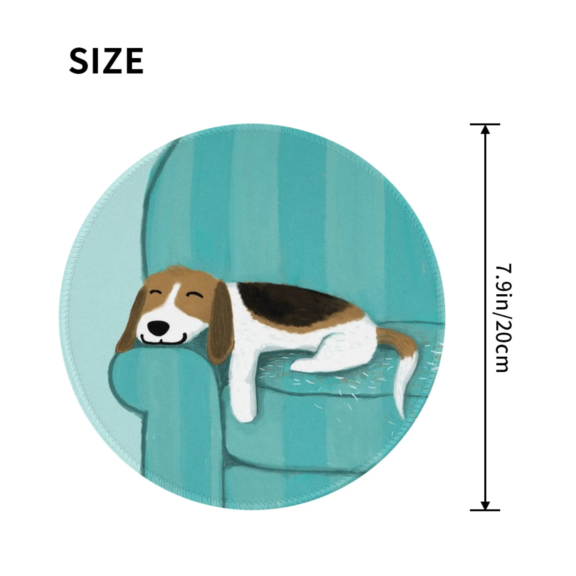 Happy Couch Dog  Cute Beagle Throw Mouse Pad Computer Keyboard Mouse Mat Gaming PC Laptop Desk Mat Office Accessories Table Mats