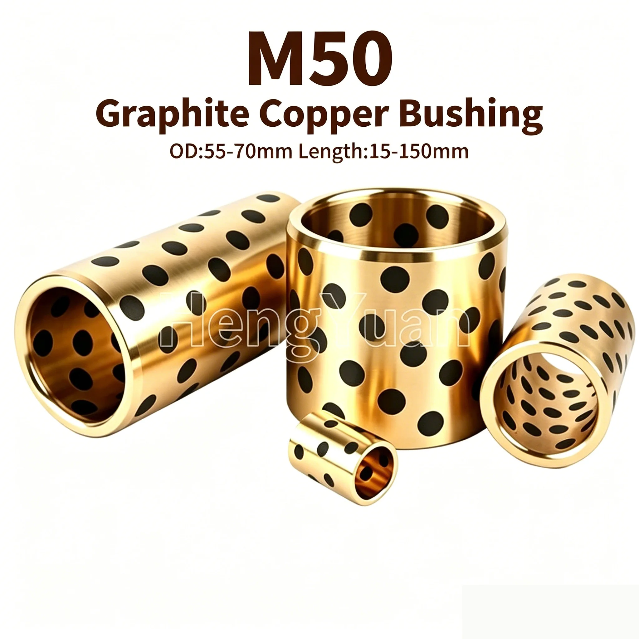 M50 Copper Alloy Bearing With Graphite Insert Wearproof Maintenance-Free Composite Copper Bushing OD55-70mm L15-150mm