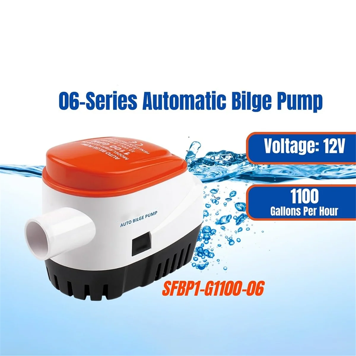 1100GPH Marine Water Pump Small Bilge Pump 12V Yacht Drainage DC Submersible Pump Bilge Automatic Drainage