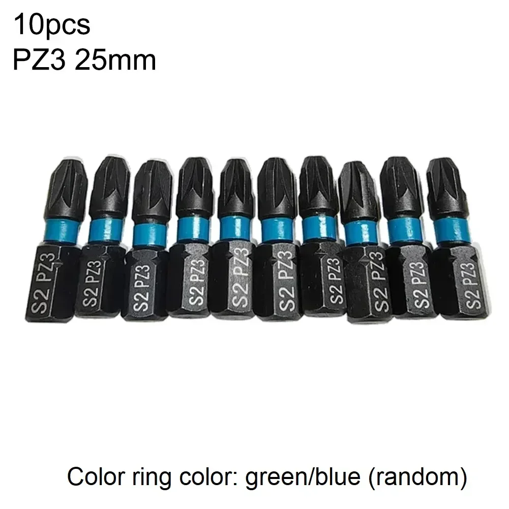 10pcs PZ1 PZ2 PZ3 Magnetic Screwdriver Bit Set 25mm Impact-Screwdriver Electric Drill Bit