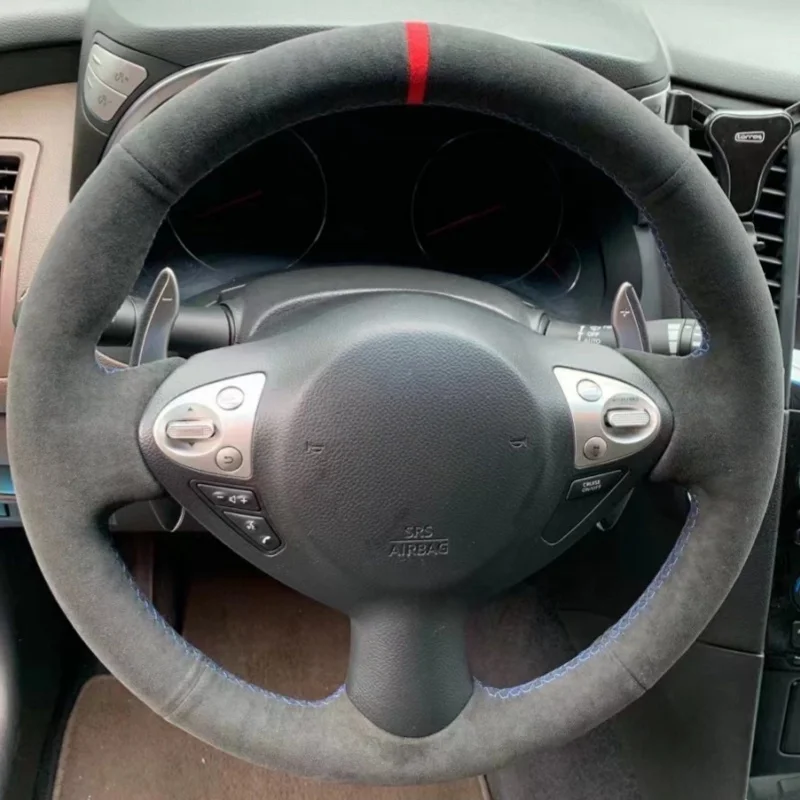

Чехол на руль автомобиля, замшевая оплетка для Infiniti FX FX35 FX37 FX50 Nissan Juke Maxima 2009-2014, автомобильные аксессуары для салона