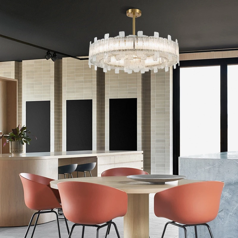 Postmodern creative chandelier simple dining room living room bedroom model room glass chandelier