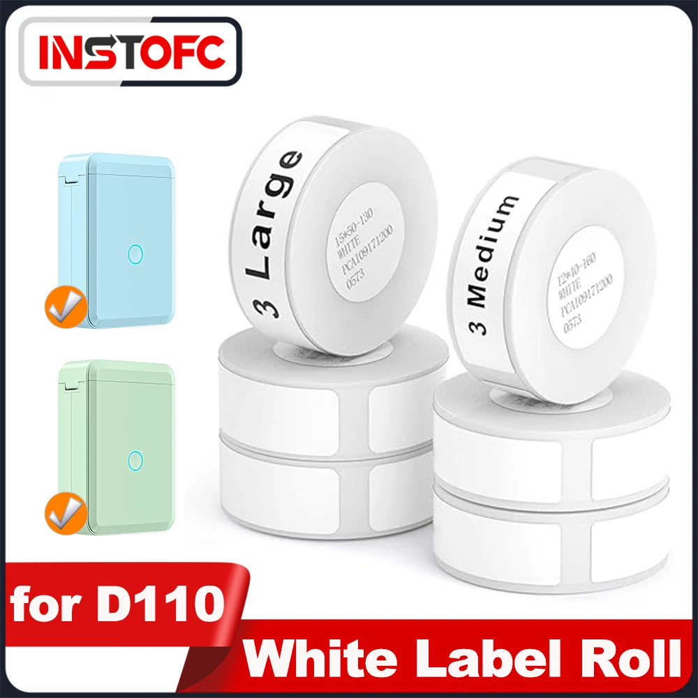 Niimbot D110 Thermal Adhesive Paper Waterproof 14*22mm Replacement White Label Sticker for Label Maker Price Tips Printing Use