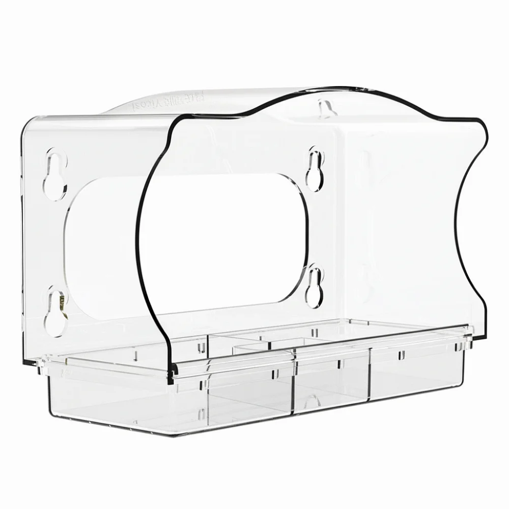 

Акриловая прозрачная кормушка для птиц без сверления, настенная, на присосках, легко моется, аксессуары для животных