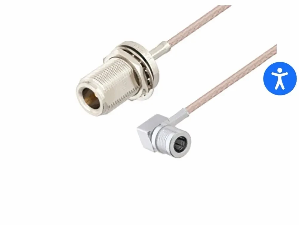 RG316 Cable L16 N Type Female Jack To QMA Male Right Angle Connector RF Coaxial Crimp Pigtai Low Loss Cable