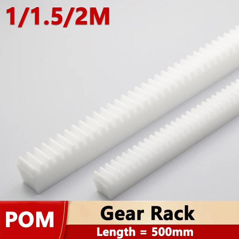 

1pcs White POM Gear Rack 1M 1.5M 2M Plastic Straight Teeth Drive Rack Guide Length 500mm 10x10-25x25 Spur Gear Rack